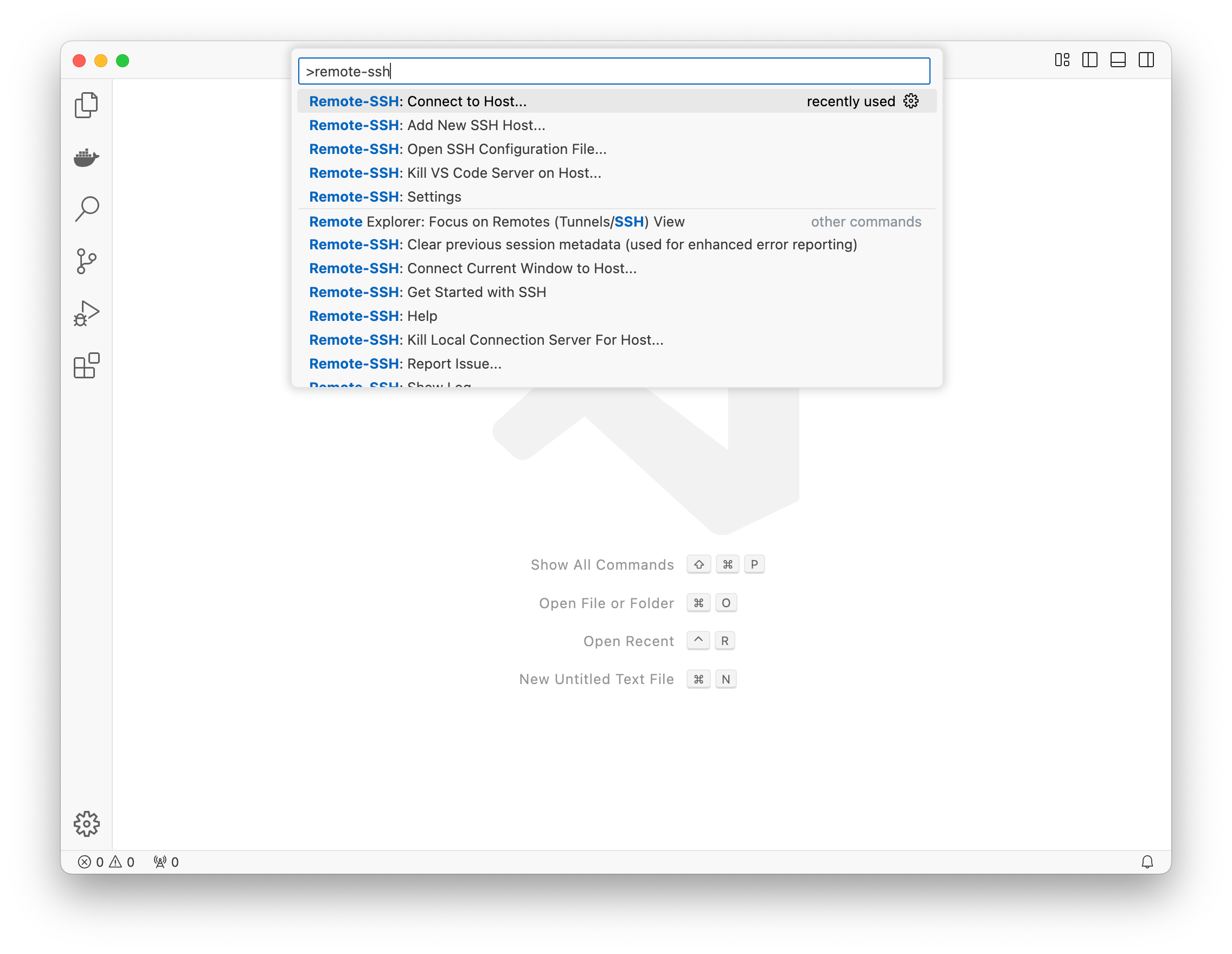 access remote-ssh command