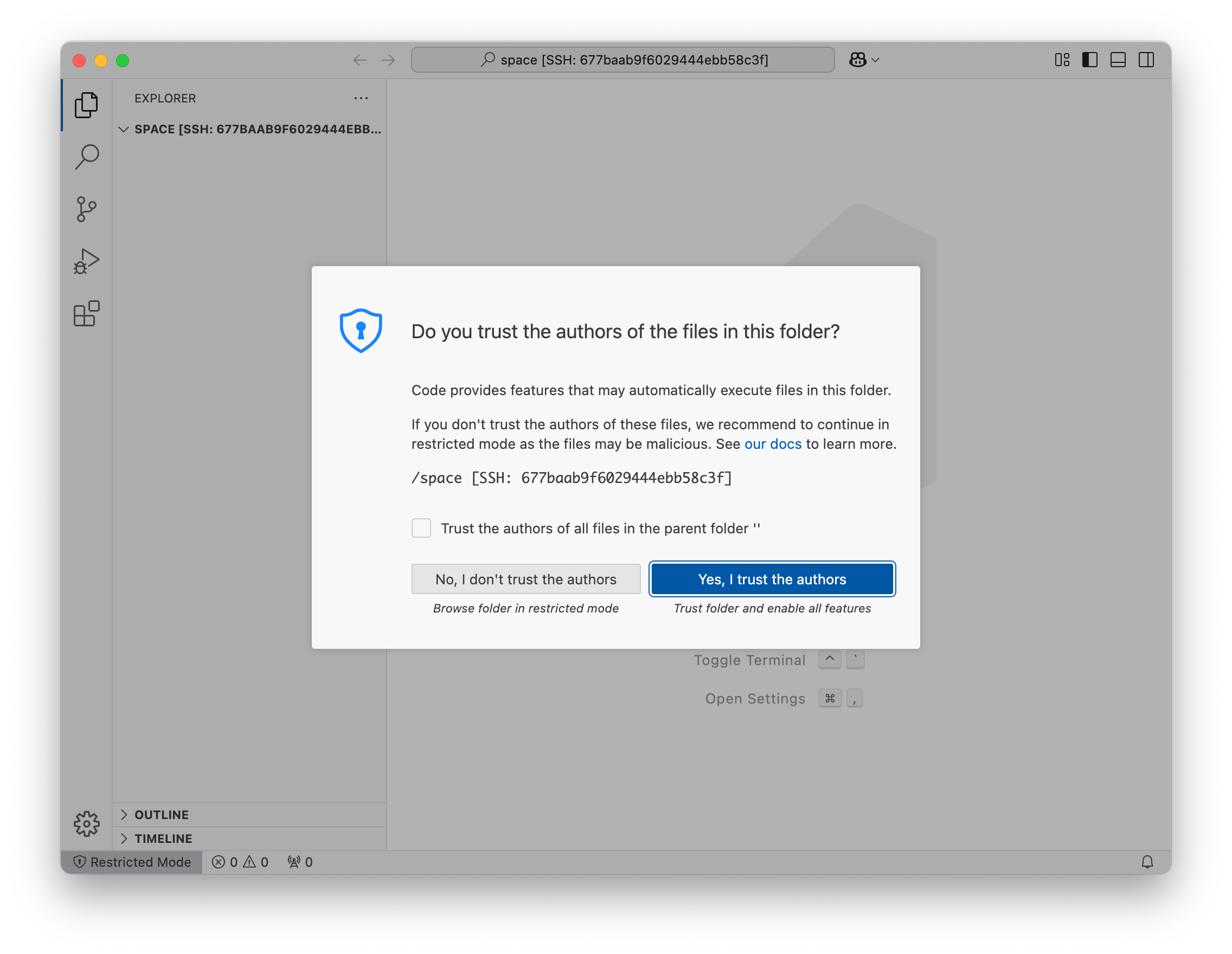 configure vscode trust settings